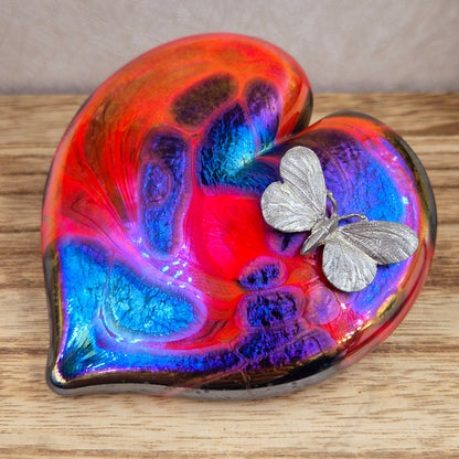 Iridescent Art Glass Heart Ornament