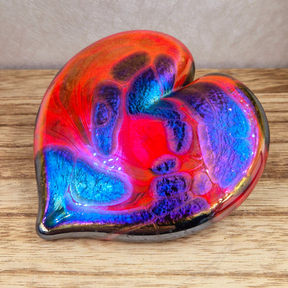 Iridescent Art Glass Heart Ornament