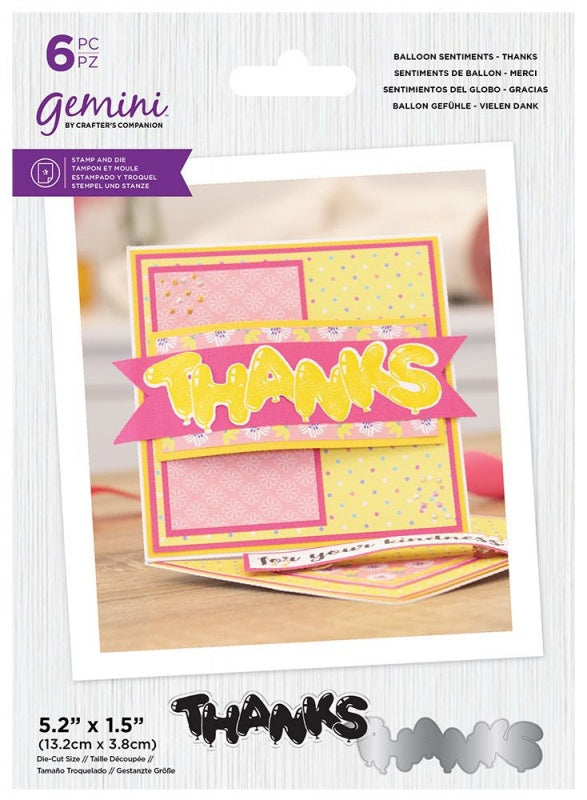 Gemini Stamp & Die Balloon Sentiments - Thanks