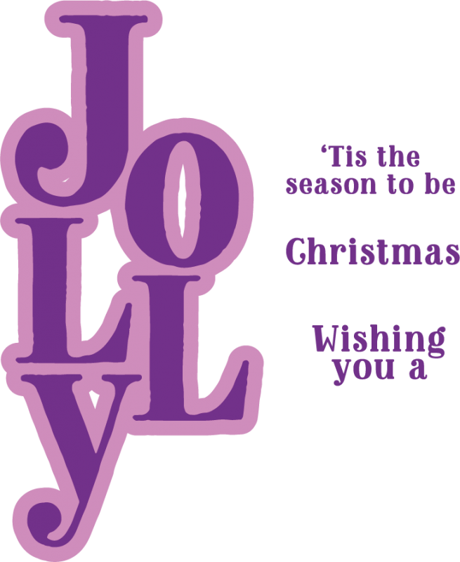 Gemini Christmas Word Stamp & Die - Jolly
