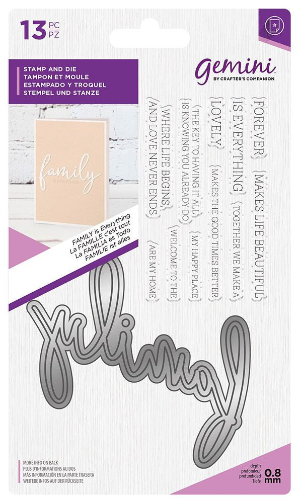 Gemini Fancy Font Stamp and Die - FAMILY is Everything