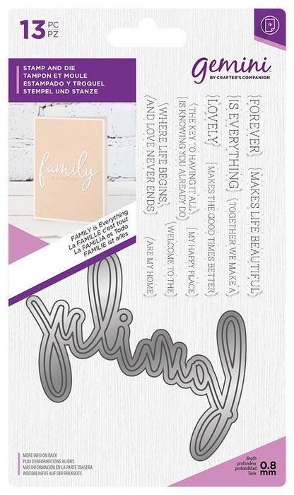 Gemini Fancy Font Stamp and Die - FAMILY is Everything