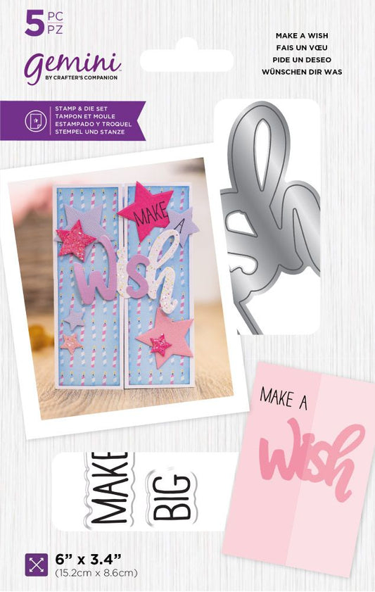 Gemini Gatefold Stamp & Die Set ~ Make A Wish