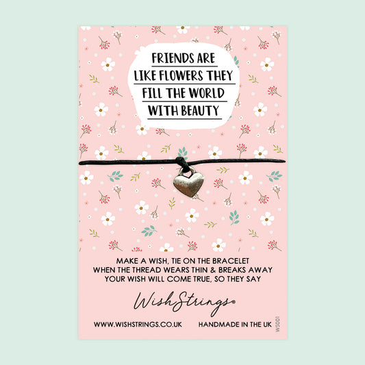 WishStrings ‘Friends are like Flowers’ Wish Bracelet | Thoughtful Gift for Friends | Meaningful Wish Bracelet to Send Love & Wishes
