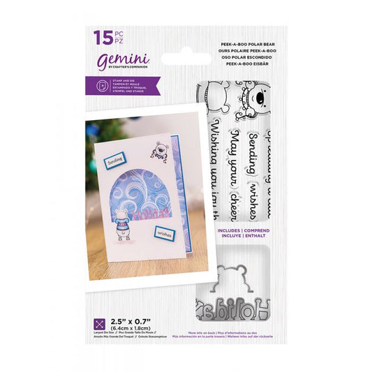 Gemini Peek-A-Boo Christmas Stamp & Die - Polar Bear