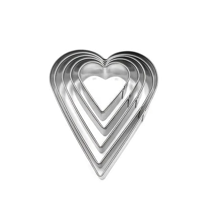 Set 5 Heart Shaped Cookie Cutters