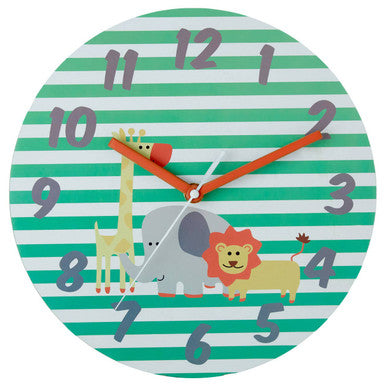 Kids 25cm Dia Safari Wall Clock | Kids Clock