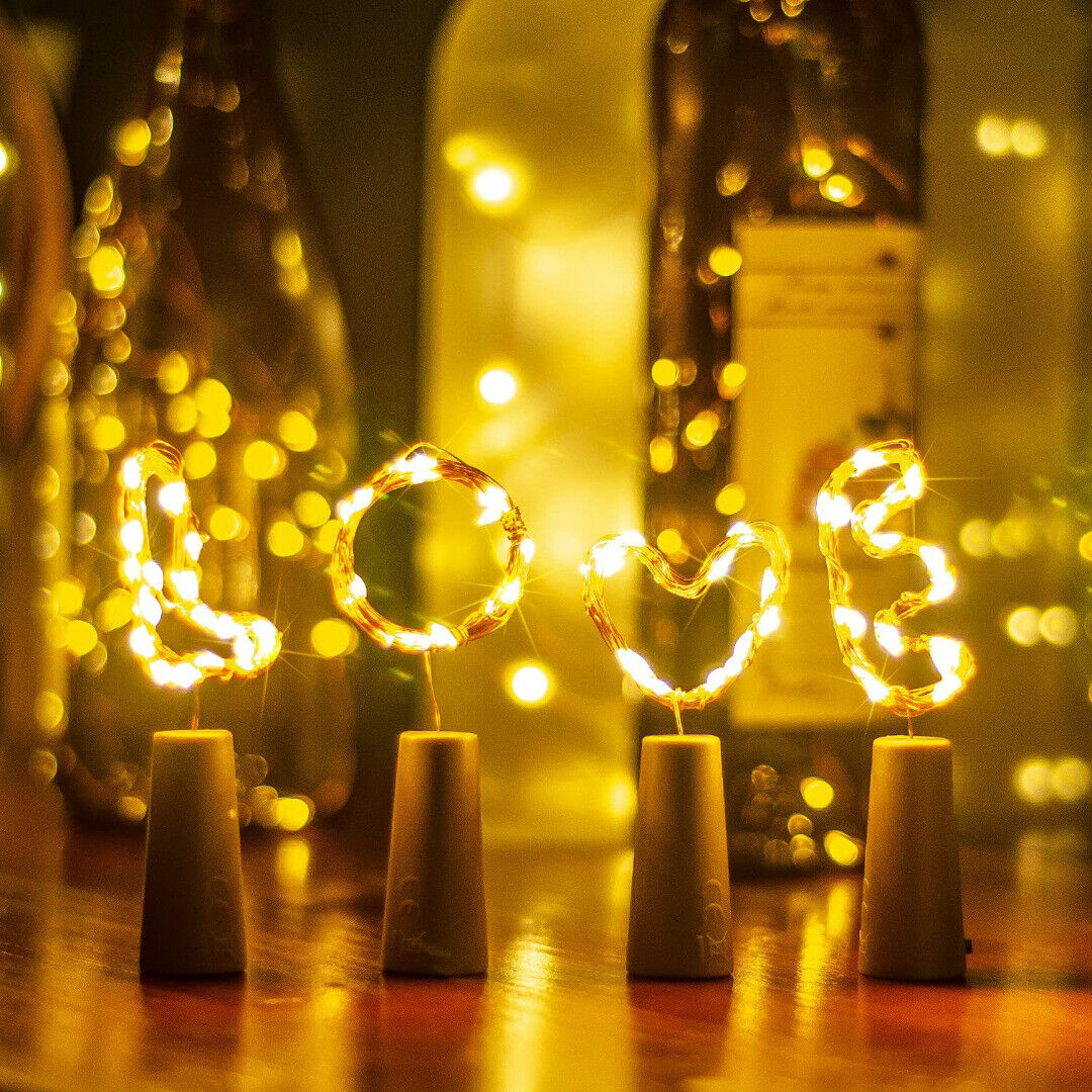 LED Bottle Light String, 20 Warm White LEDs