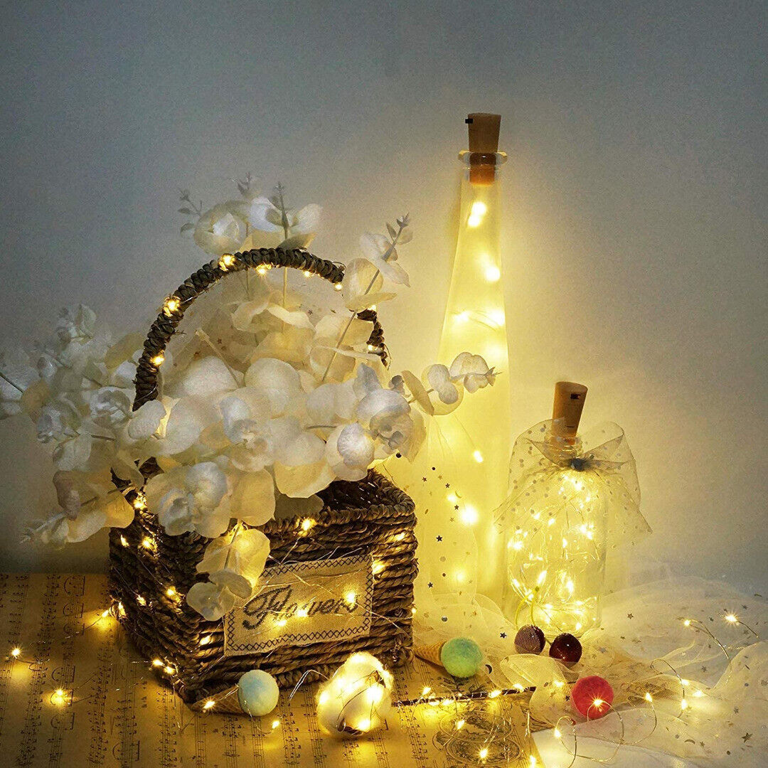 LED Bottle Light String, 20 Warm White LEDs