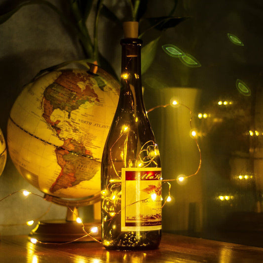 LED Bottle Light String, 20 Warm White LEDs