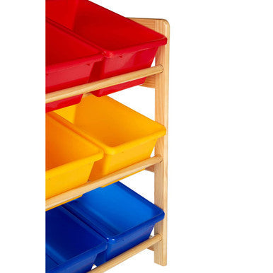 Pixel Kids Multi Coloured 3 Tier Storage Unit with Pine Wood Frame