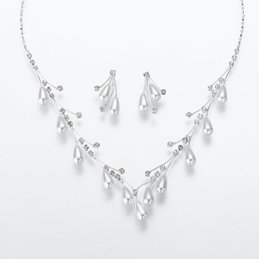 Pearl Drop Necklace & Earring Set