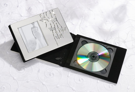 Silver Plated Butterfly Design CD/DVD Holder