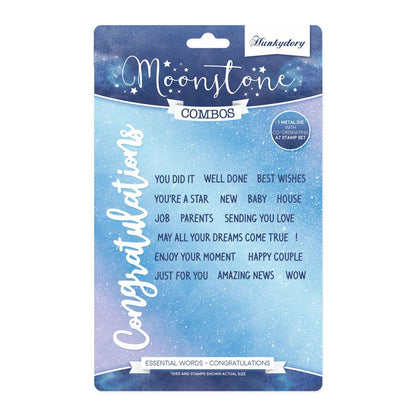Moonstone Stamp & Die Combos - Essential Words - Congratulations