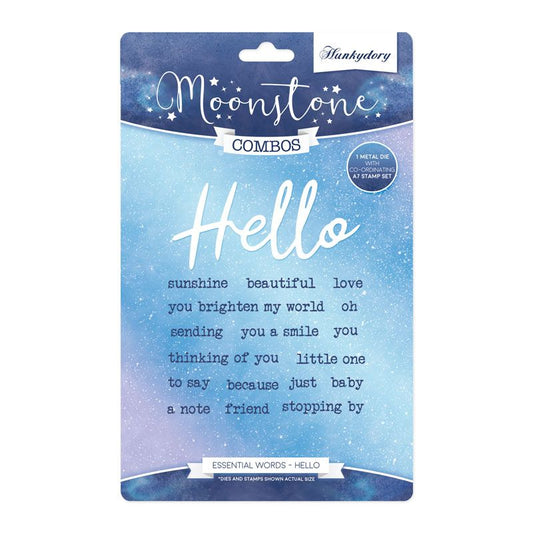 Moonstone Stamp & Die Combos - Essential Words - Hello