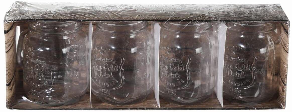 Set Of 4 Novelty Shot Glasses In A Vintage Jar Style