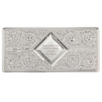 Personalised Antique Silver Plated Jewellery Box