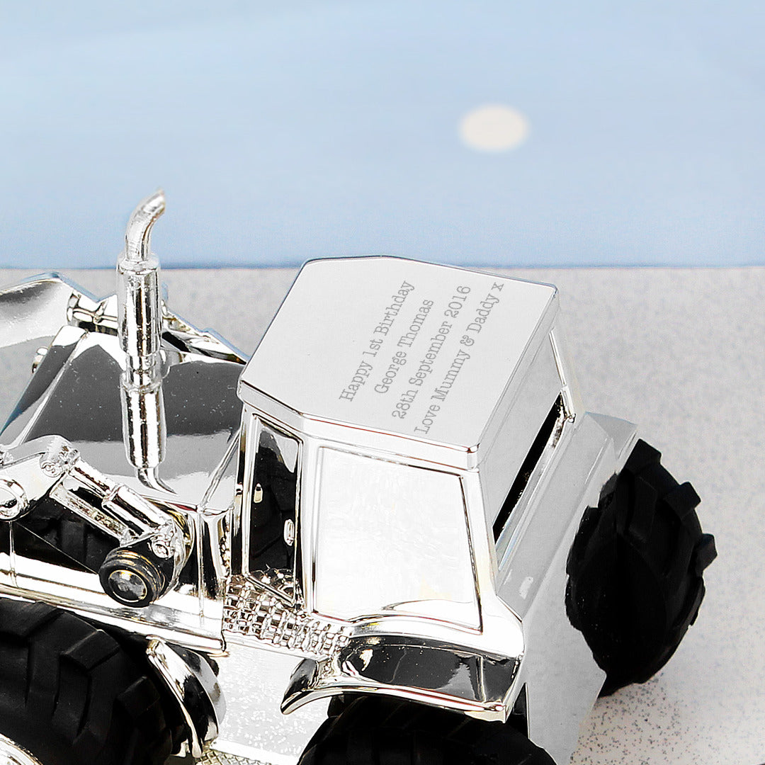 Personalised Silver Plated Digger Money Box
