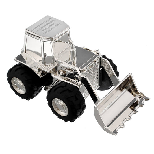 Personalised Silver Plated Digger Money Box