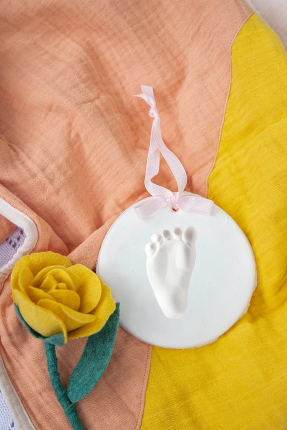 Babyprints Keepsake Hand / Foot Print Hanging Ornament, White