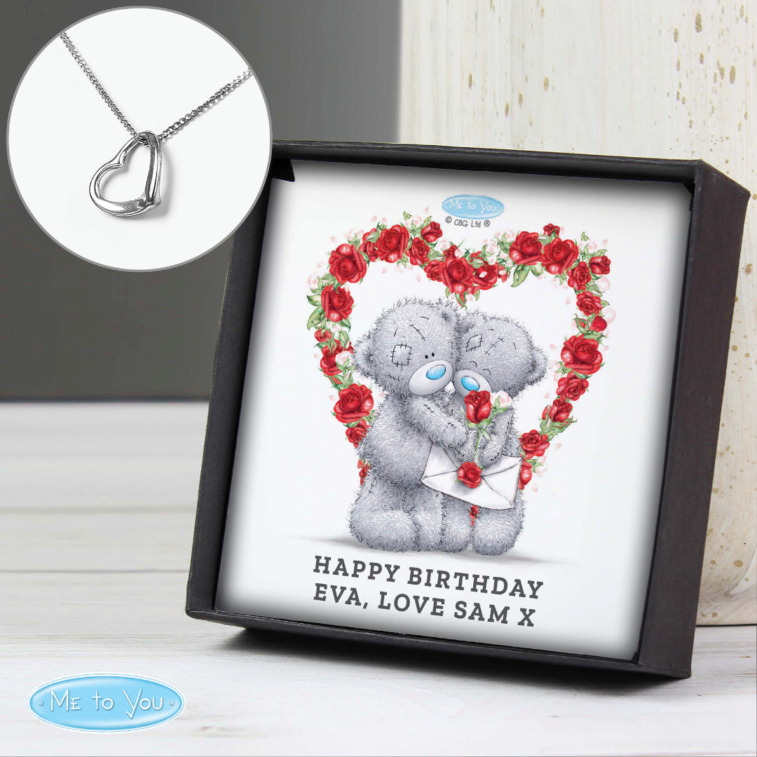 Personalised 'Me to You' Sterling Silver Necklace and Box