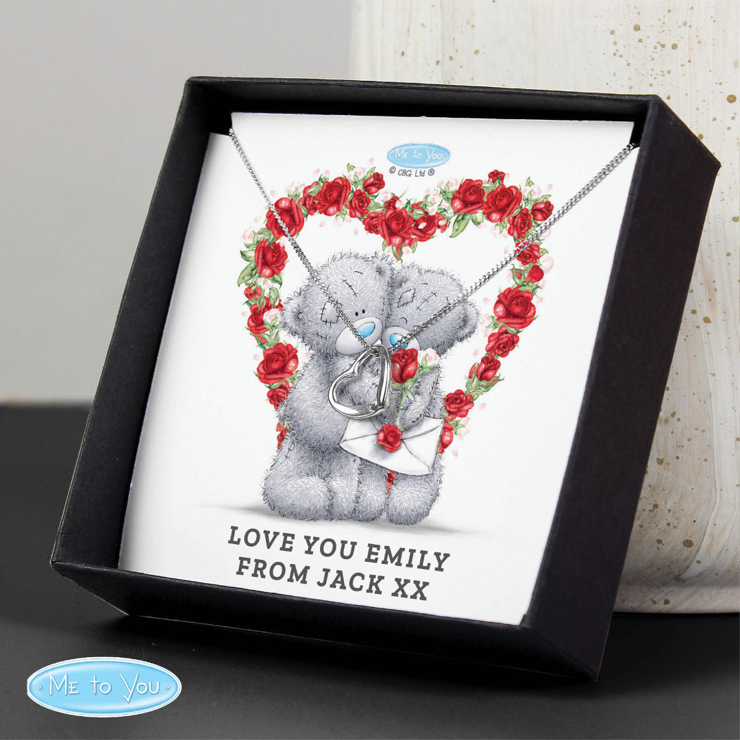Personalised 'Me to You' Sterling Silver Necklace and Box