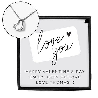 Personalised Love You Sterling Silver Necklace and Box