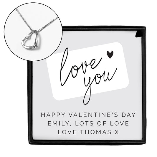 Personalised Love You Sterling Silver Necklace and Box