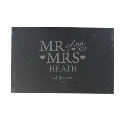 Personalised Mr & Mrs Slate Placemat (Surname)