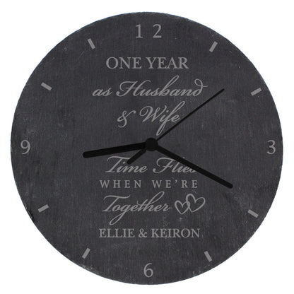 Personalised Anniversary Slate Clock