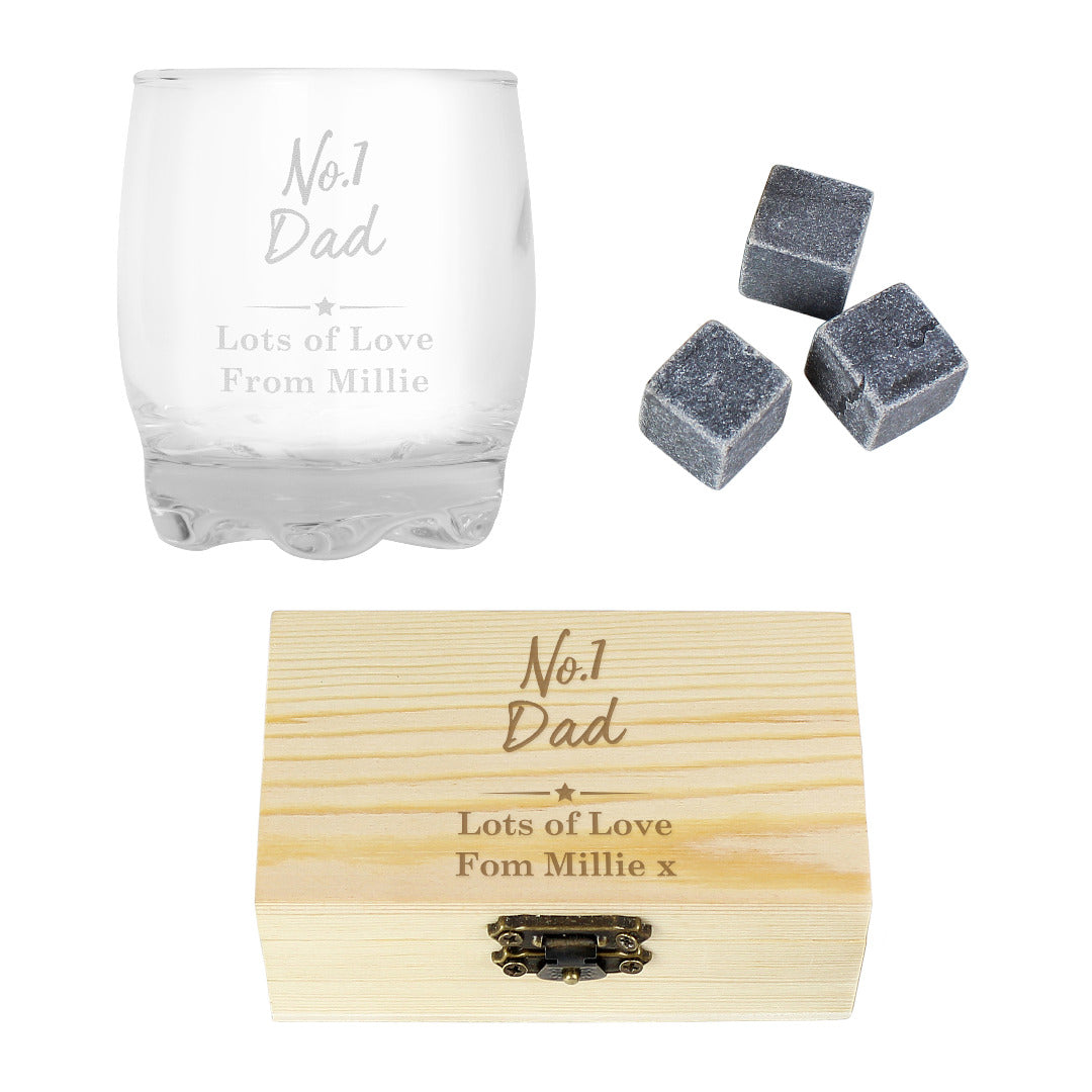 Personalised No.1 Cooling Stones & Glass Set