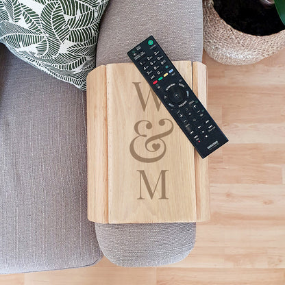 Personalised Wooden Sofa Tray - Initials