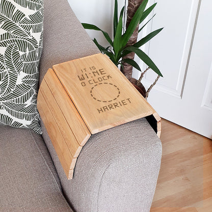 Personalised Wooden Sofa Tray - It's Wine O'Clock