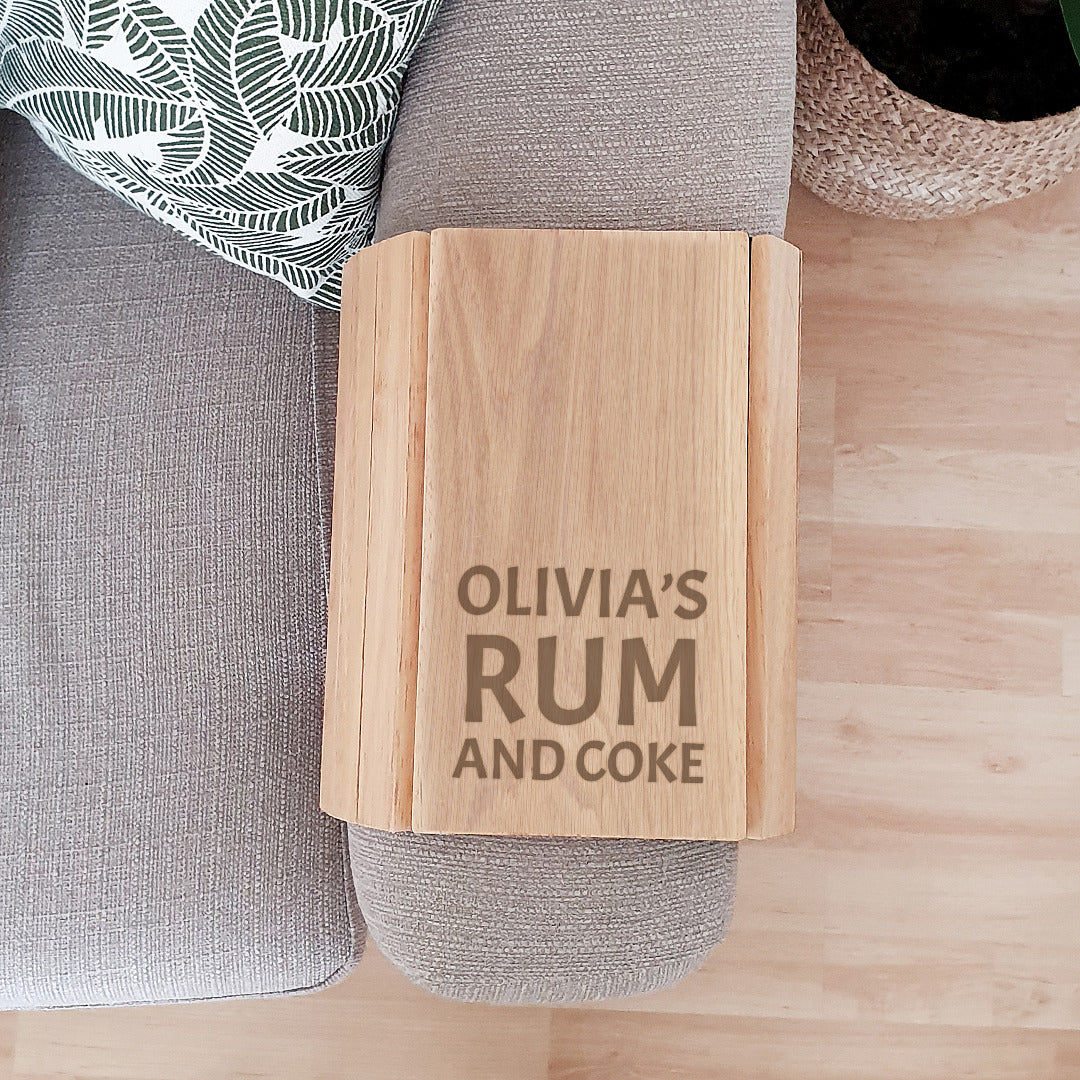 Personalised Wooden Sofa Tray - Large Free Text