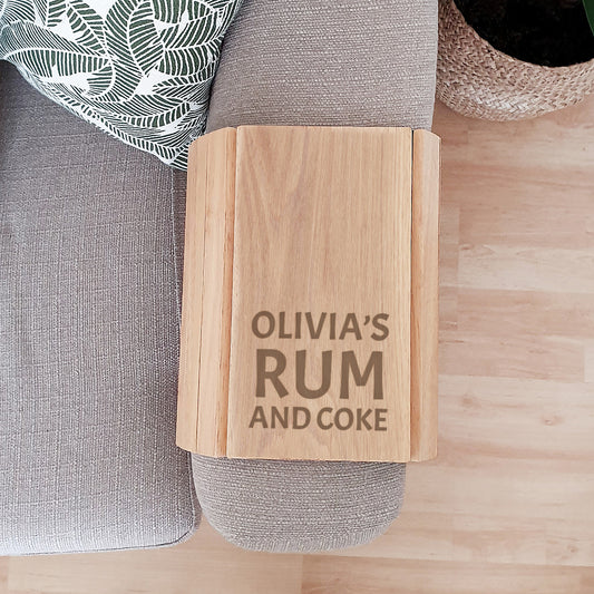 Personalised Wooden Sofa Tray - Large Free Text