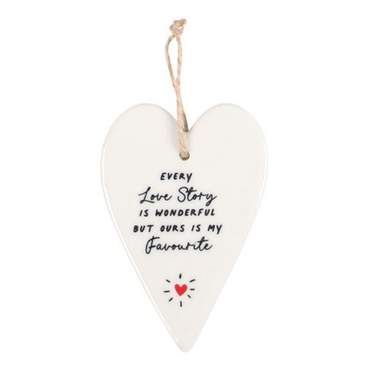 Lovely Heart Ceramic Mini Sign - Love Story