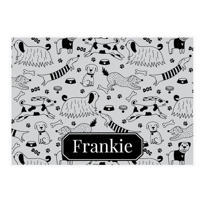 Personalised Dog Print Pet Bowl Mat