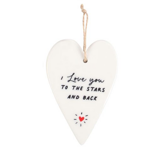 Lovely Heart Ceramic Mini Sign - Love You to the Stars and Back