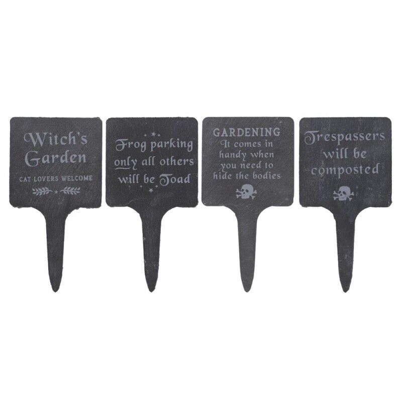 Amusing Slate Gothic Garden Signs