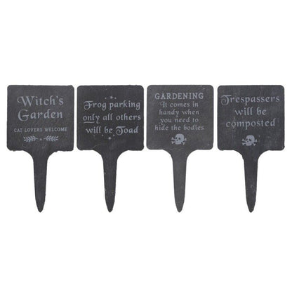 Amusing Slate Gothic Garden Signs
