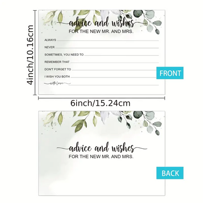 Heartfelt Advice & Wedding Wishes Cards - Guest Book Alternative