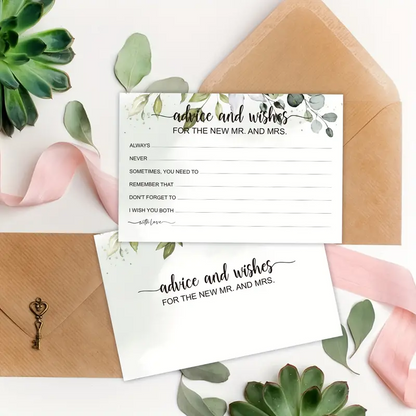 Heartfelt Advice & Wedding Wishes Cards - Guest Book Alternative