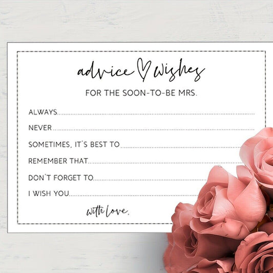 Bridal Shower Wishes & Advice Cards - Pack 50