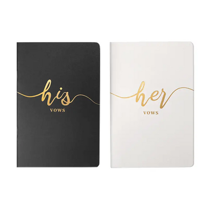 His & Hers Luxury Vow Books - Black/White