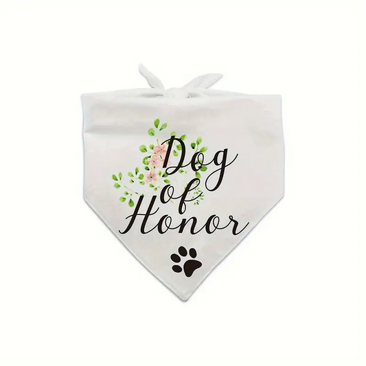 Dog of Honor - White Pet Bandana