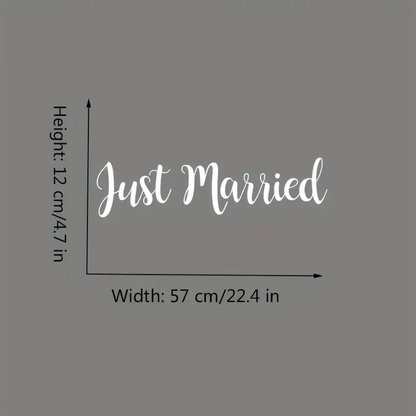 Just Married! Wedding Day Car Sticker Decal