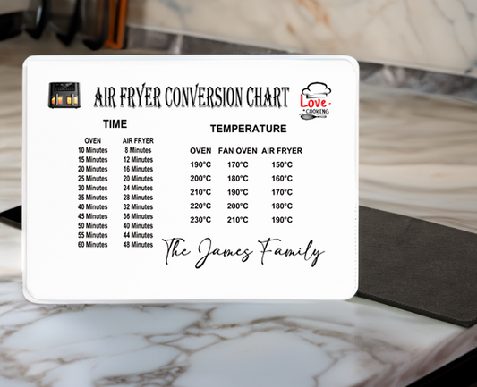 Air Fryer Coversion Chart - Faux Leather Trivet Worktop Saver
