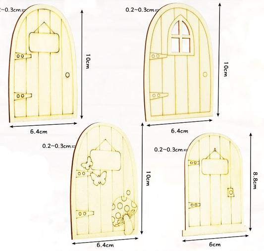 Paint Your Own Wooden Fairy Doors - Set 4 Doors
