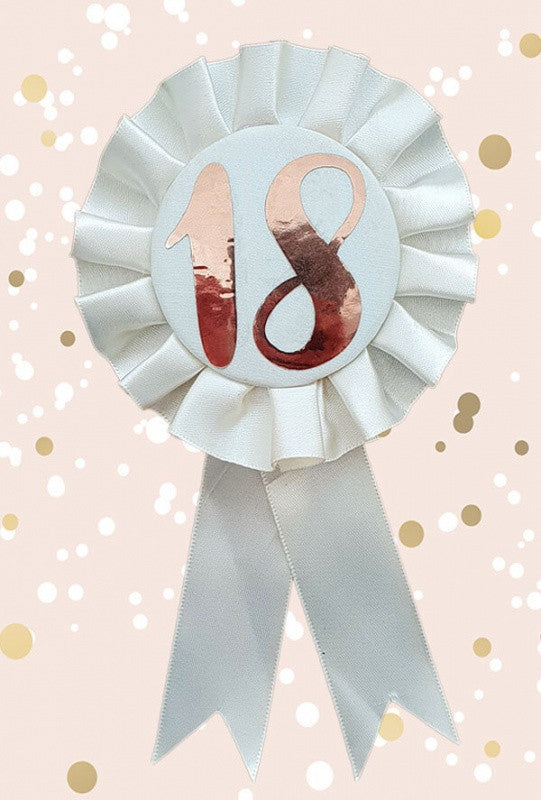 Cream & Gold 18th Birthday Rosette Badge