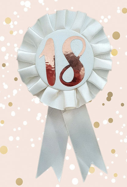 Cream & Gold 18th Birthday Rosette Badge